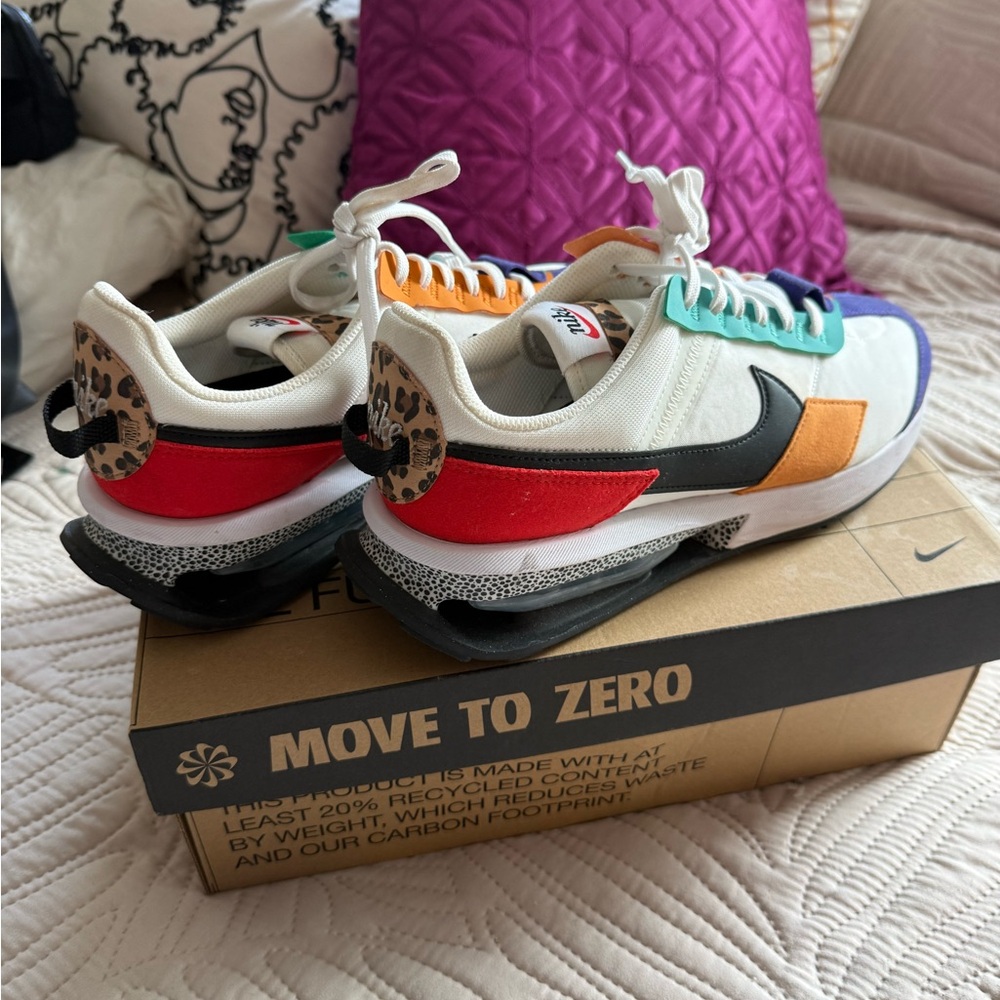 Nike Multi‑Color Retro Runner Sneakers with Animal-Print Heel - Picture 1 of 1